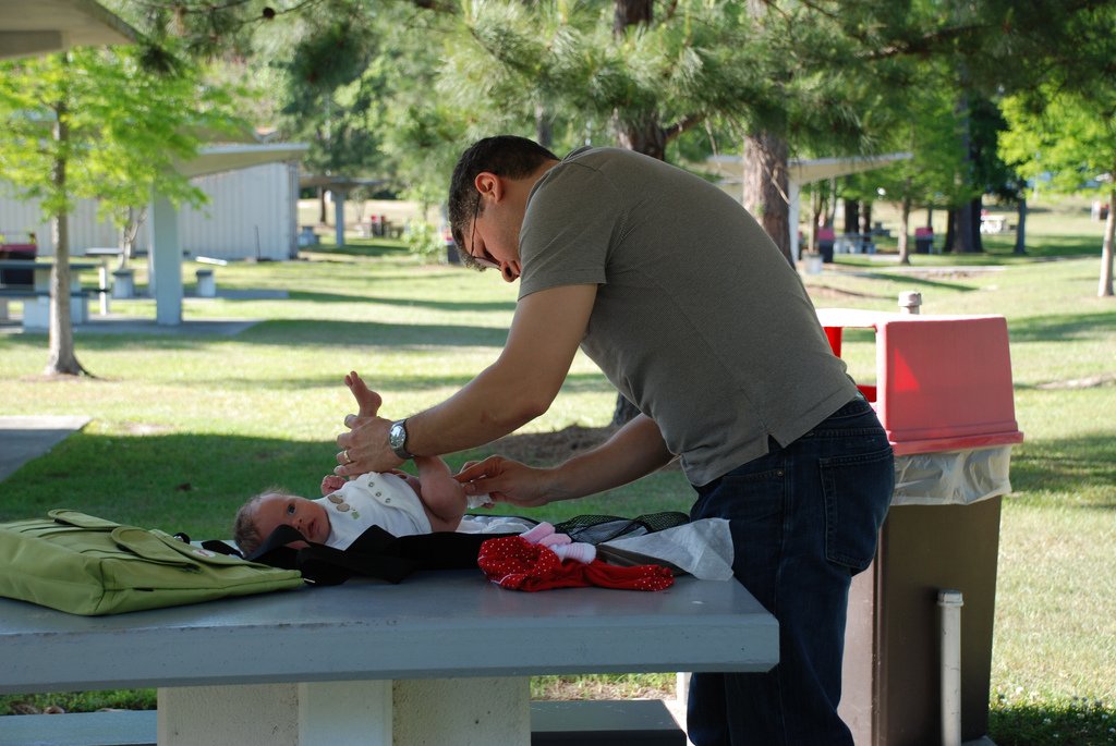 First time you change a diaper in public (especially if it's a blowout).