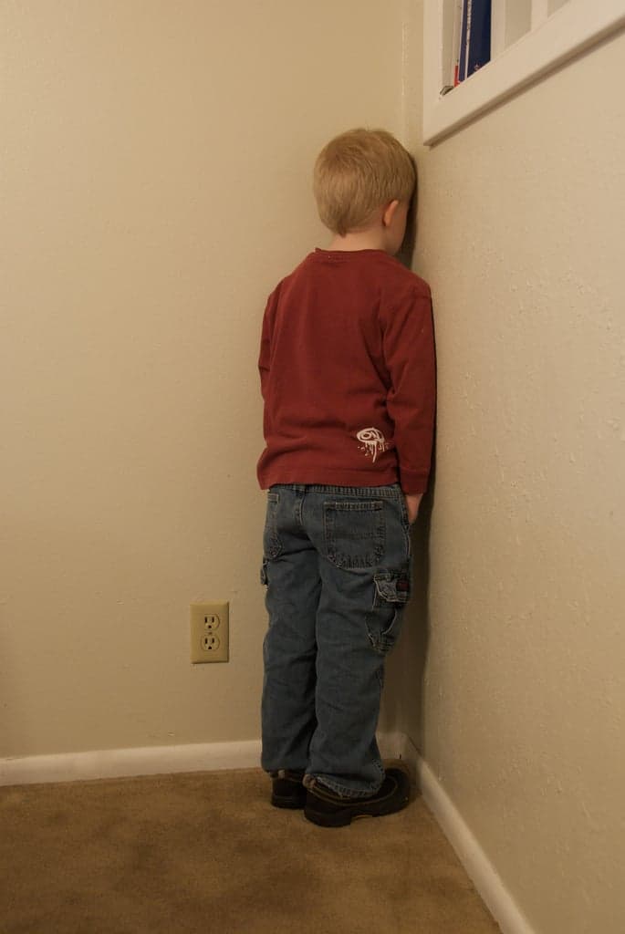 First time you put your tot in time-out.