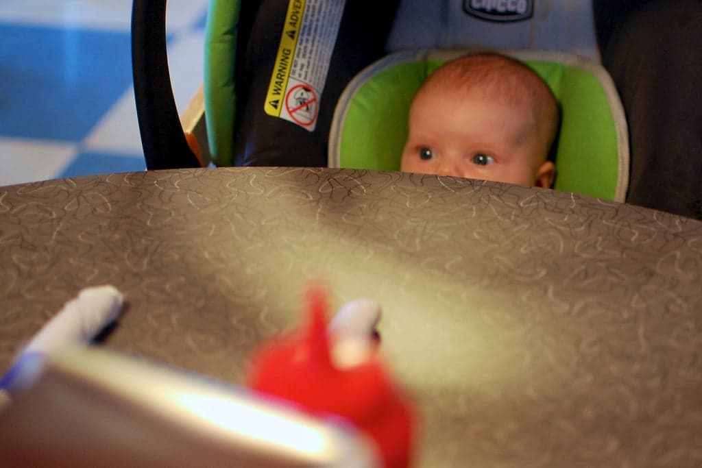 First time you take the baby out to dinner.