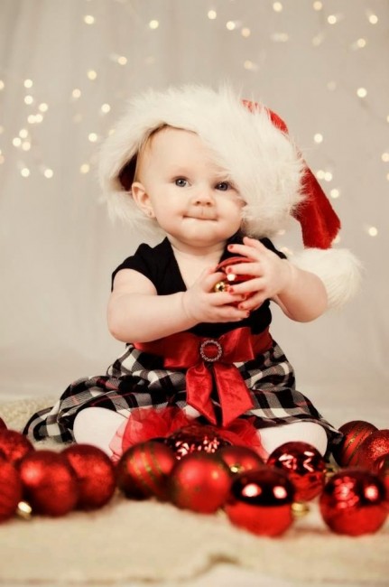 In the middle of christmas decorations 431x650