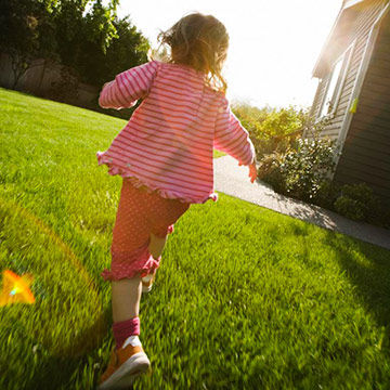 toddler running outside