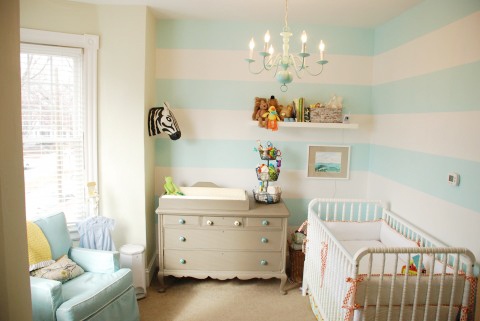 striped walls in nursery