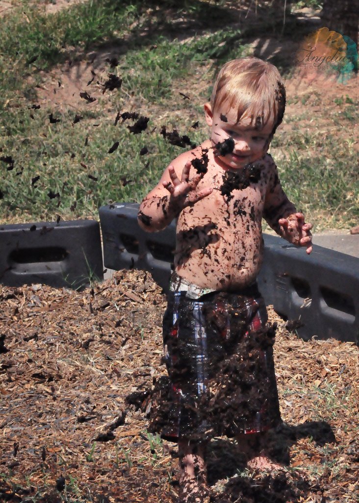 He's Happiest When Making a Mess in Mud