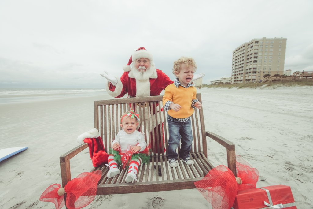 "BUT SANTA DOESN'T BELONG ON THE BEACH!" "BUT SANTA DOESN'T BELONG ON THE BEACH!"