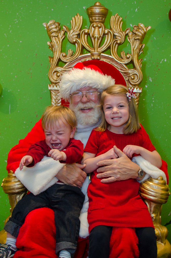 We know which kid has her eye on the holiday card prize, and which one just really needs his mom at this difficult time.  