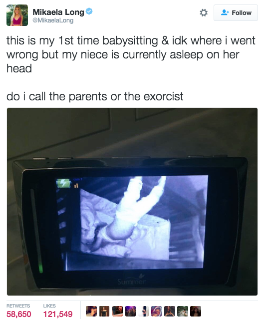 This baby who probably has a promising career in gymnastics.