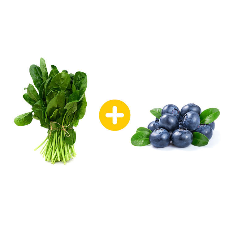 spinach blueberries
