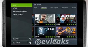 Η εμπρός όψη του gaming tablet της Nvidia