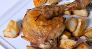 Κοτόπουλο στο φούρνο με μέλι και δεντρολίβανο