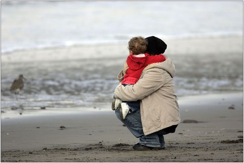 Father daughter beach
