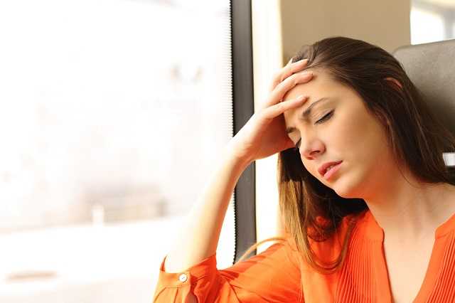 bigstock Passenger Feeling Dizzy In A T 92721104