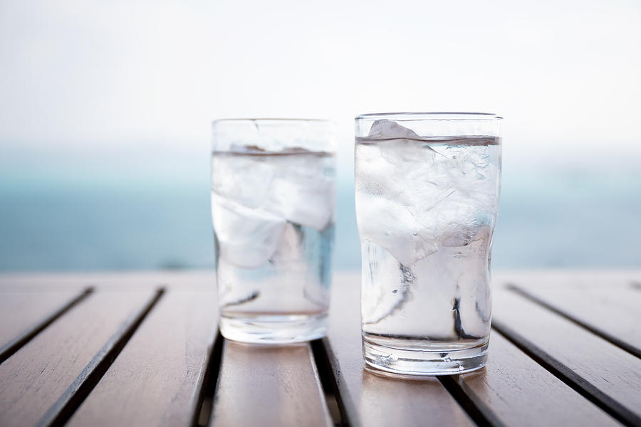 bigstock Glass of iced water at restaur 115403780
