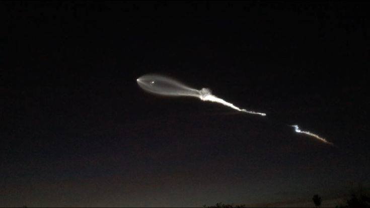 The contrail from a SpaceX Falcon 9 rocket is seen from Pasadena, Calif., about 150 miles east from its launch site in Vandenberg Air Force Base, Calif., on Friday, Dec. 22, 2017. A reused SpaceX rocket has carried 10 satellites into space from California, leaving behind it a trail of mystery and wonder. The Falcon 9 booster lifted off from coastal Vandenberg Air Force Base shortly before 5:30 p.m. Friday. It carried the latest batch of satellites for Iridium Communications. (AP Photo/John Antczak)
