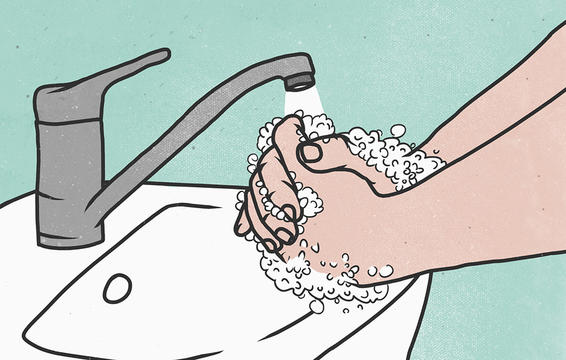 washing hands