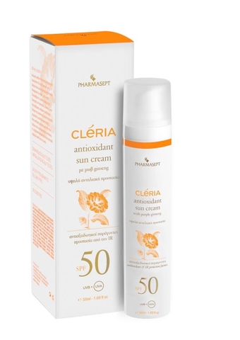 CLERIA Antioxidant Sun Cream SPF50 BOX2 transparent