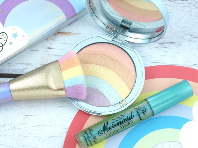 too faced lifes a festival rainbow strobe highlighter review swatches 2