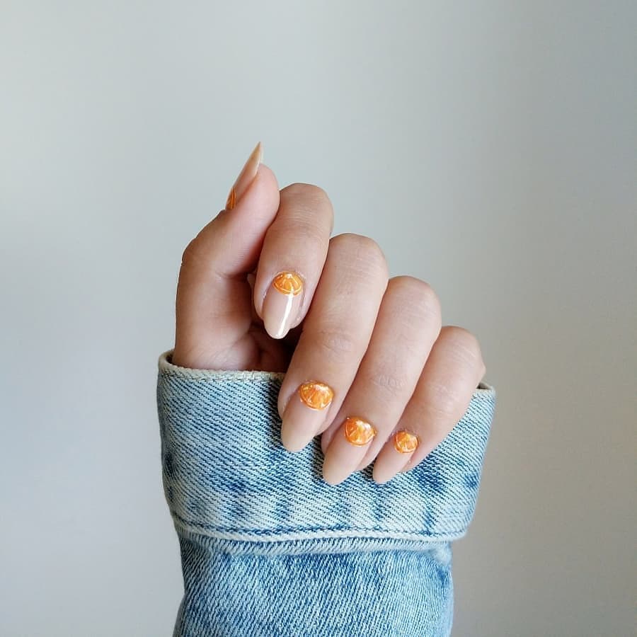 orange nails