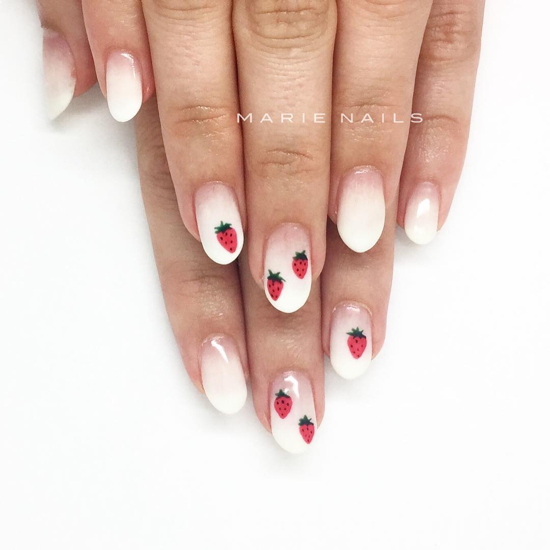strawberry nails