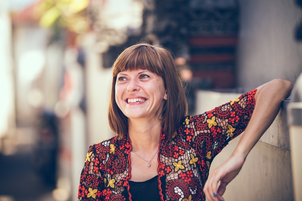 happy mature woman