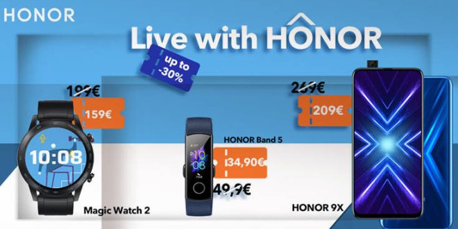 Live with HONOR : Προσφορές σε wearables και στο HONOR 9X έως και -30%