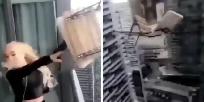 Βίντεο με γυναίκα που πέταξε καρέκλα από μπαλκόνι 45ου ορόφου για να συγκεντρώσει likes στο Instagram