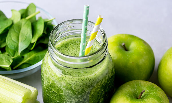 smoothie prasino me milo