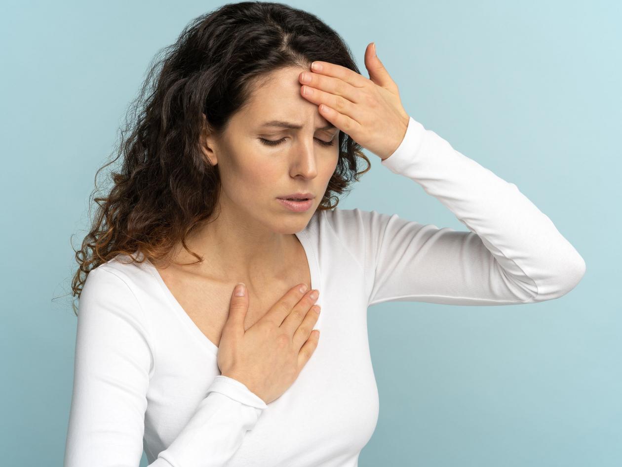 Breathing, Respiratory Problem, Asthma Attack, Pressure, Chest Pain, Sun Stroke, Dyspnea Concept. St