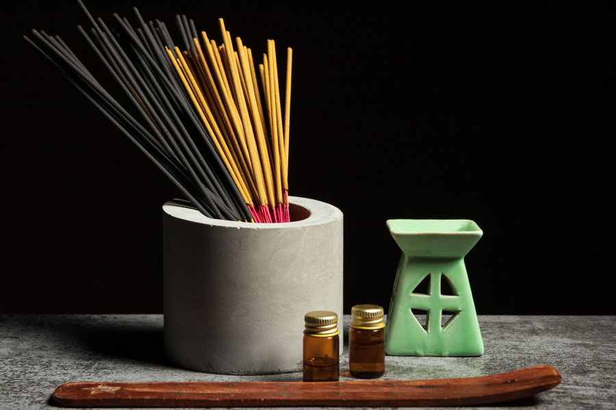Aromatherapy Set Of Incense Sticks And Essential Oil For Self-relaxation.