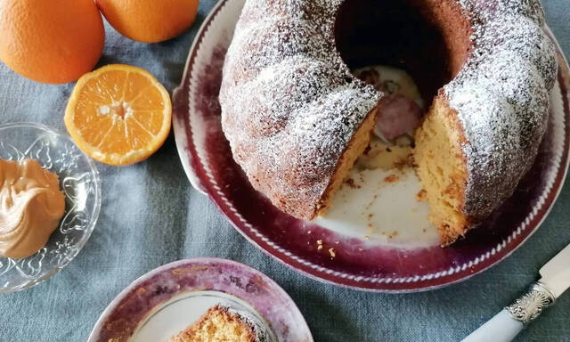 keik me taxini portokali kolatsio