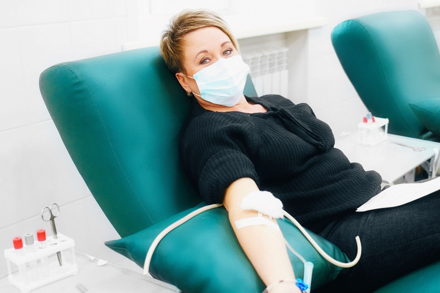 Woman Donates Blood